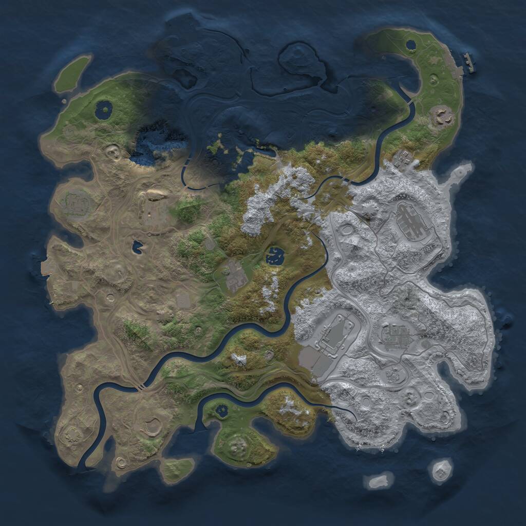 Rust Map: Procedural Map, Size: 4250, Seed: 671668, 16 Monuments