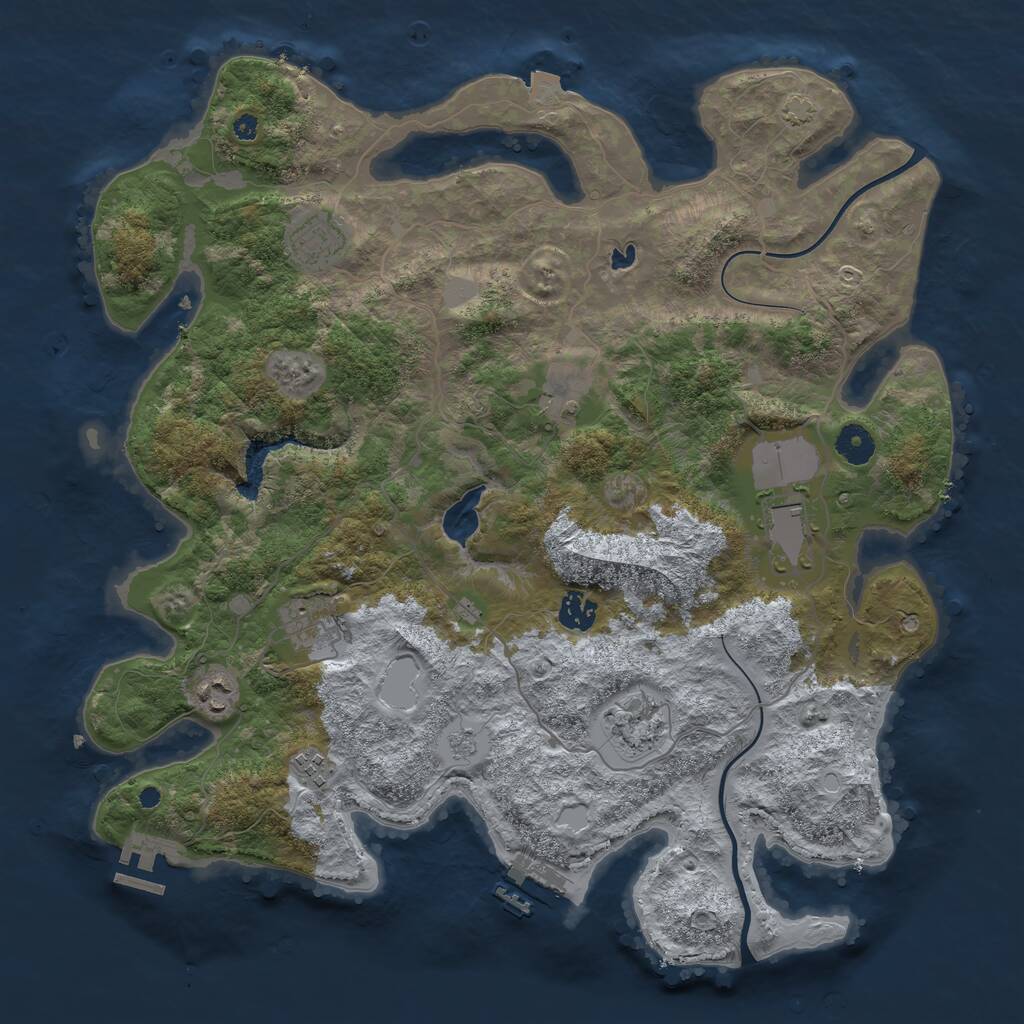 Rust Map: Procedural Map, Size: 4000, Seed: 174676933, 13 Monuments