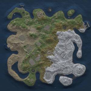 Thumbnail Rust Map: Procedural Map, Size: 3500, Seed: 623684625, 15 Monuments