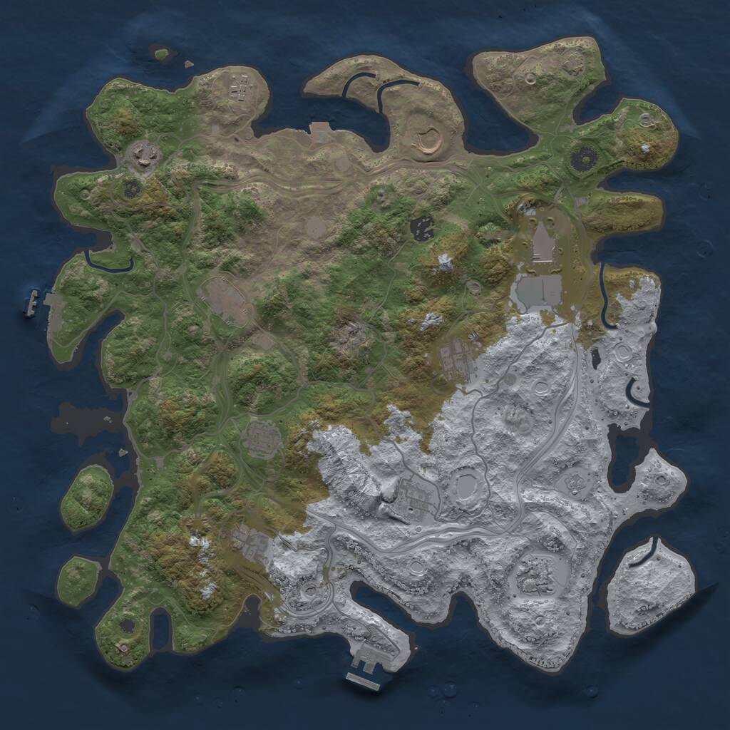 Rust Map: Procedural Map, Size: 4250, Seed: 1294276679, 17 Monuments