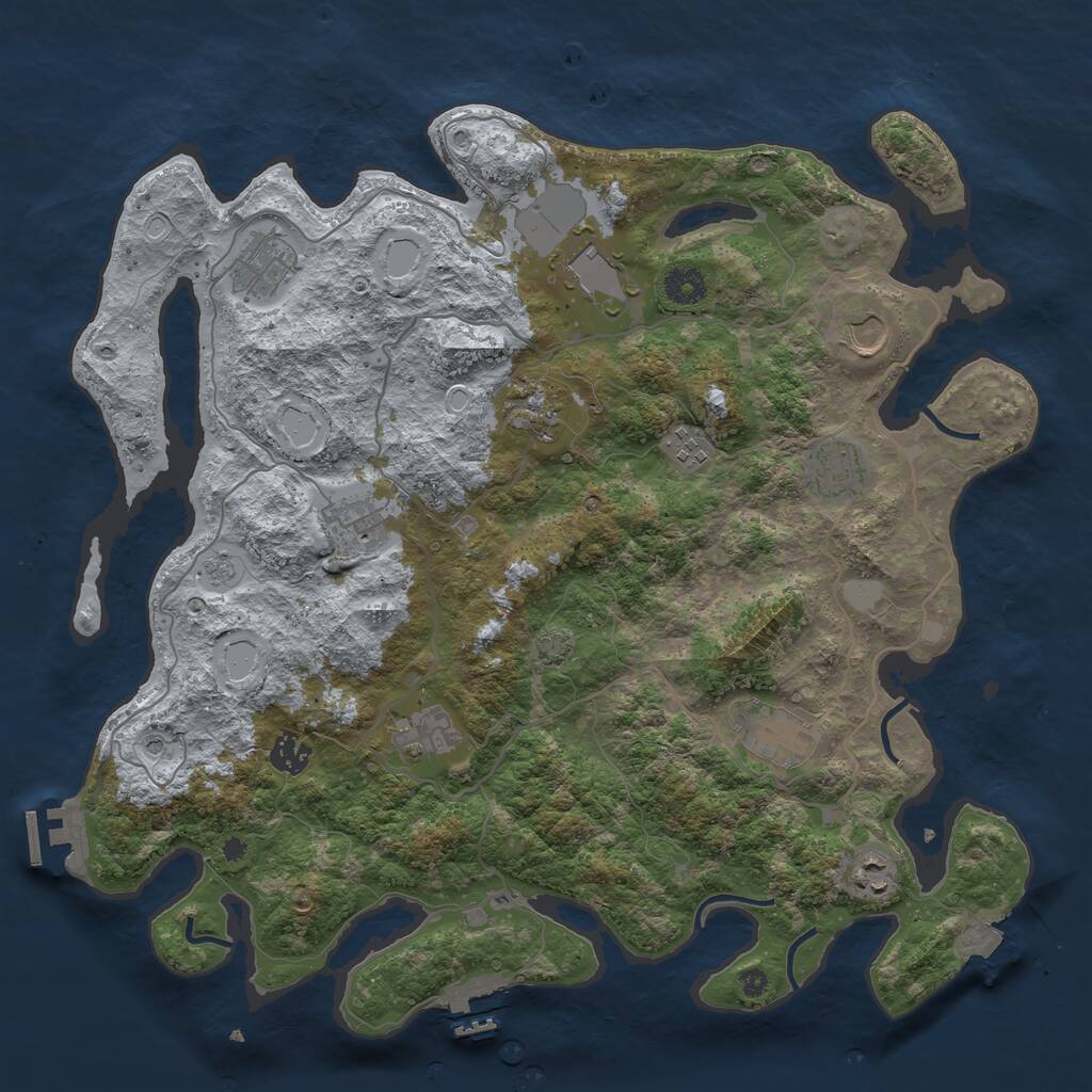 Rust Map: Procedural Map, Size: 4000, Seed: 1966082265, 17 Monuments