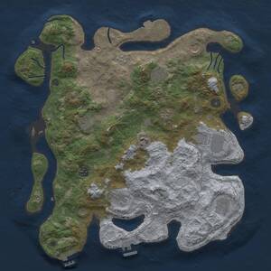 Thumbnail Rust Map: Procedural Map, Size: 4000, Seed: 1240144686, 16 Monuments