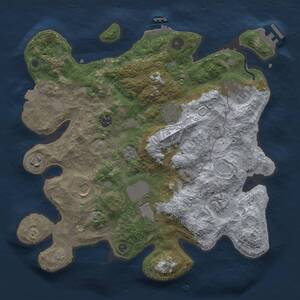 Thumbnail Rust Map: Procedural Map, Size: 3500, Seed: 68744364, 14 Monuments