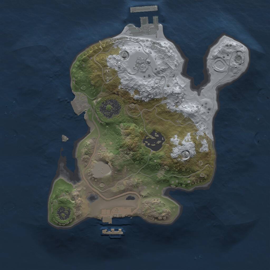 Rust Map: Procedural Map, Size: 2000, Seed: 19191265, 5 Monuments