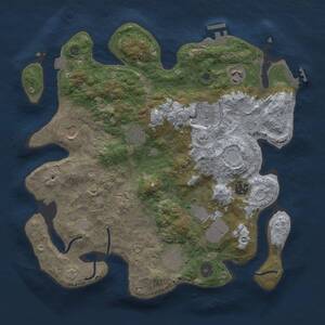 Thumbnail Rust Map: Procedural Map, Size: 3500, Seed: 1764776825, 15 Monuments