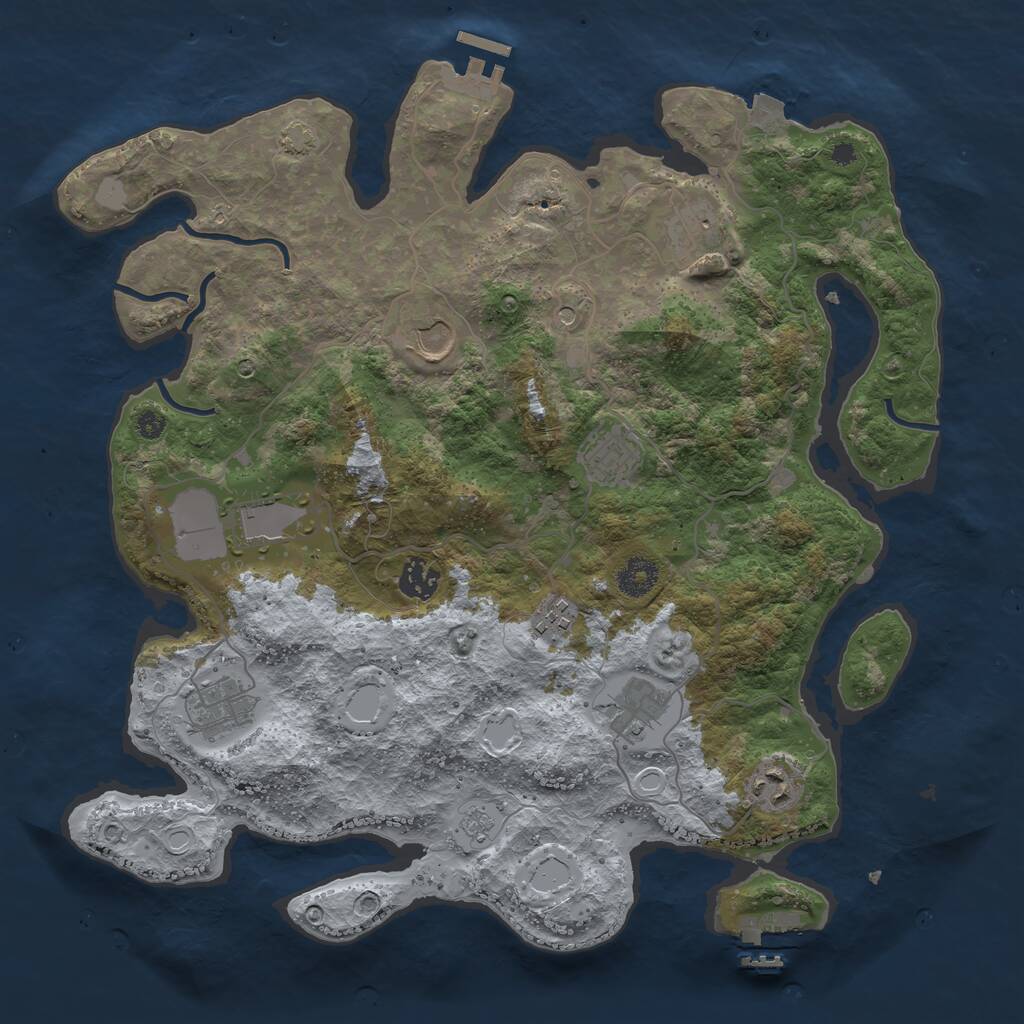 Rust Map: Procedural Map, Size: 3750, Seed: 1285018065, 15 Monuments