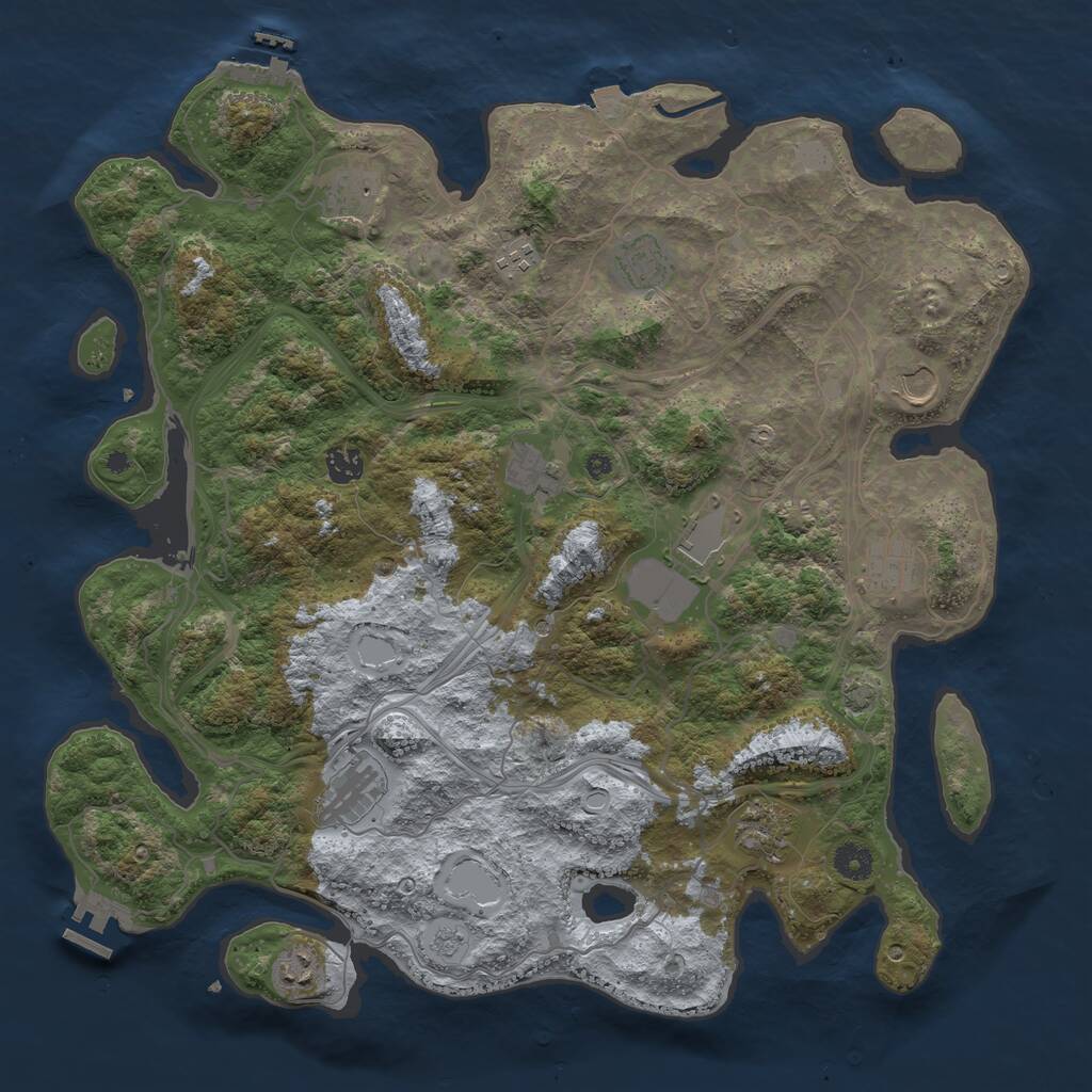 Rust Map: Procedural Map, Size: 4250, Seed: 308384792, 17 Monuments