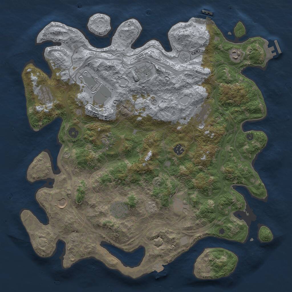 Rust Map: Procedural Map, Size: 4250, Seed: 1583668975, 17 Monuments