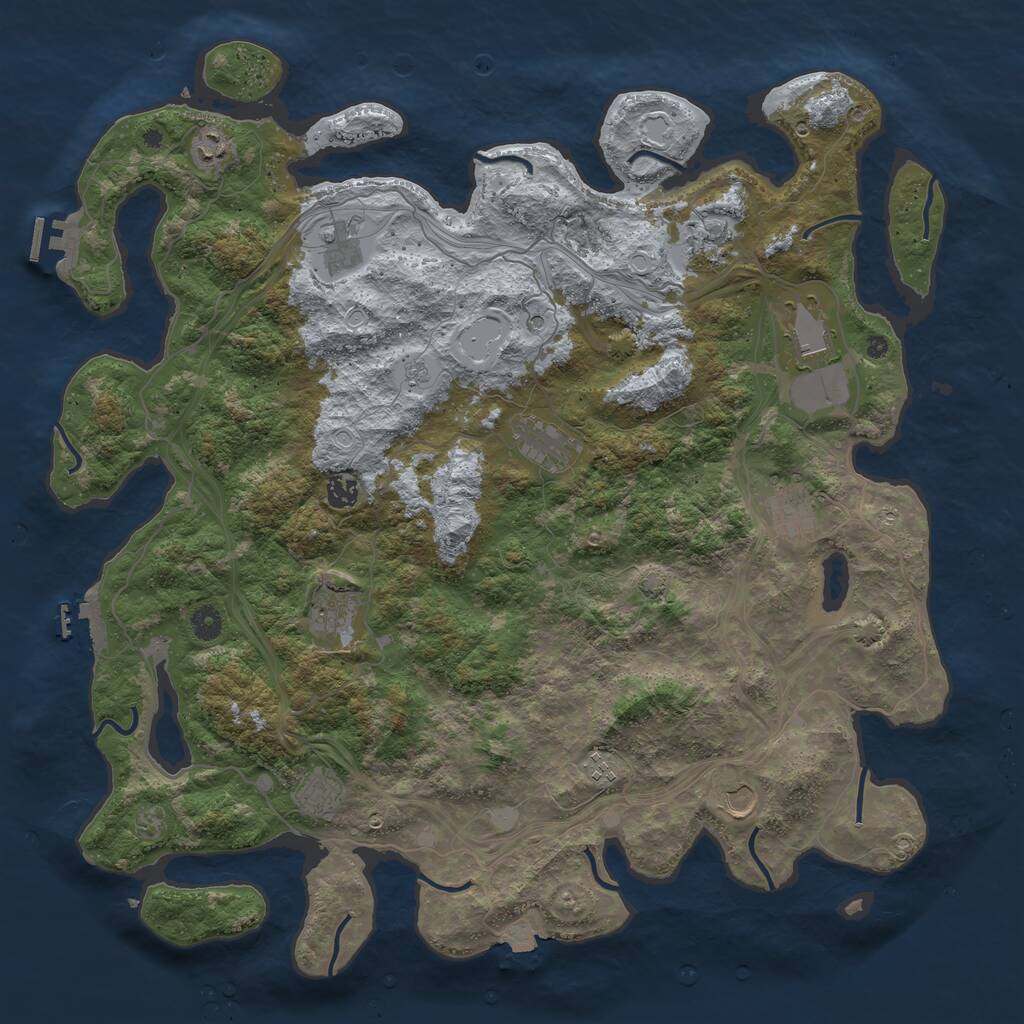 Rust Map: Procedural Map, Size: 4651, Seed: 505832334, 17 Monuments