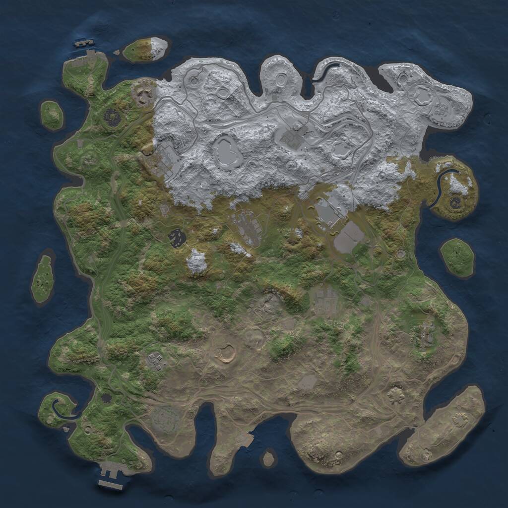 Rust Map: Procedural Map, Size: 4250, Seed: 1663753531, 17 Monuments