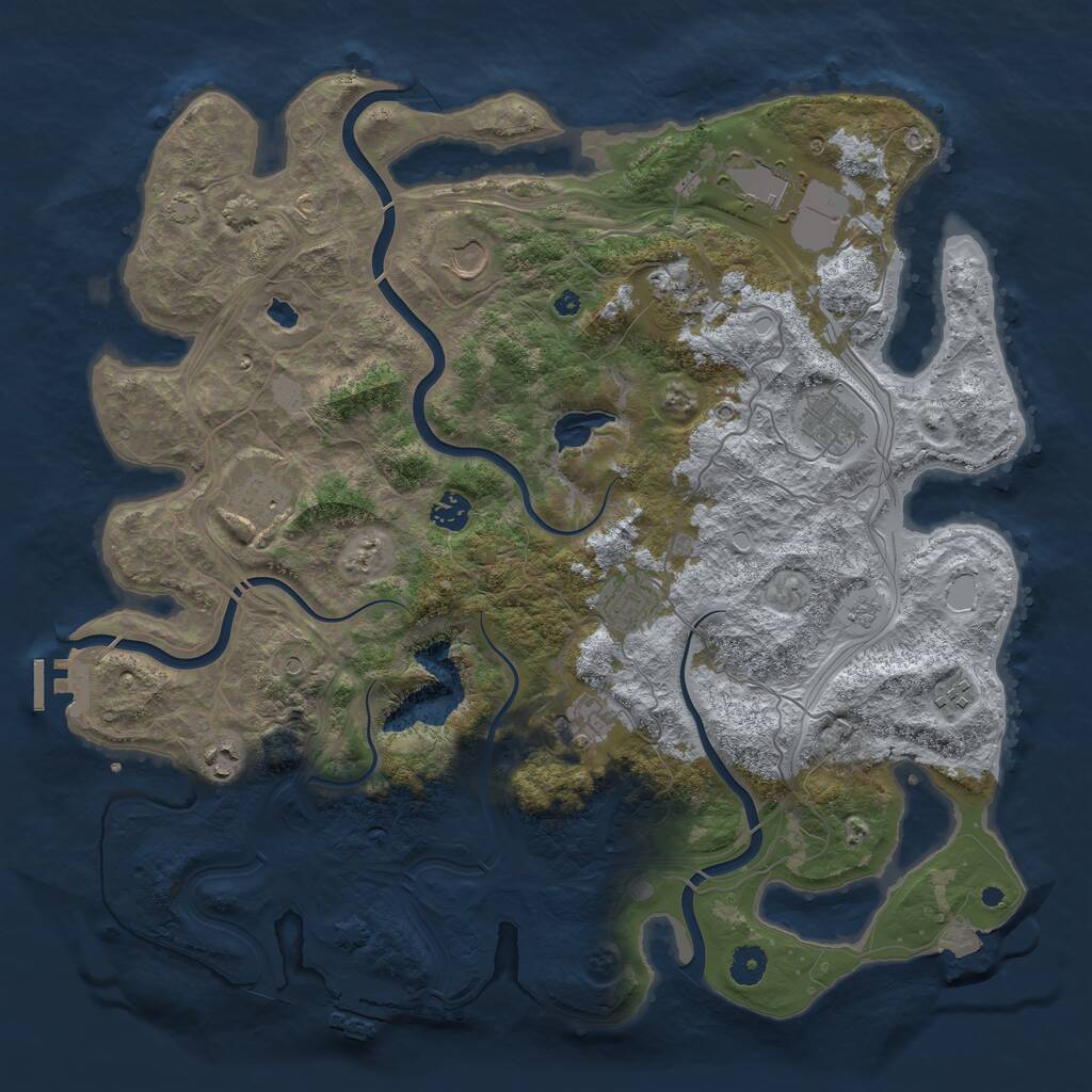 Rust Map: Procedural Map, Size: 4250, Seed: 186520011, 16 Monuments