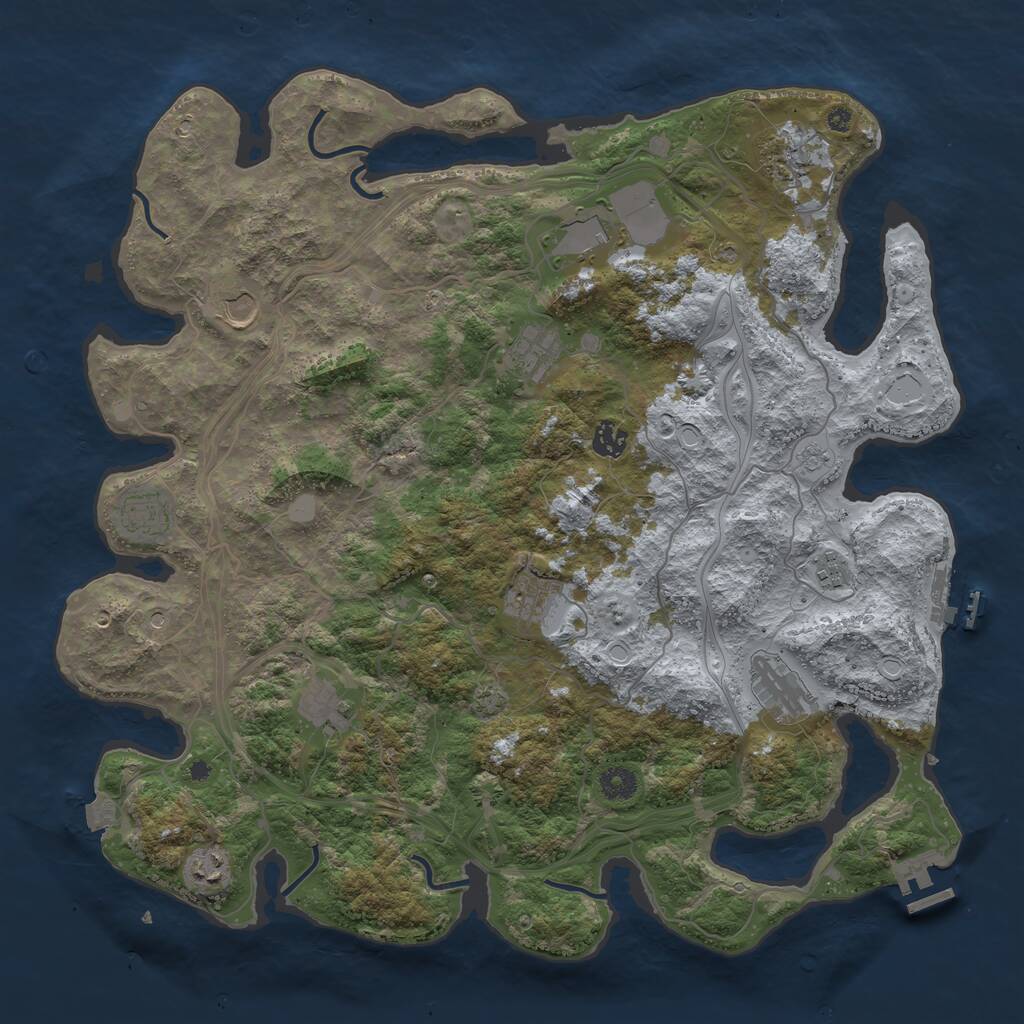 Rust Map: Procedural Map, Size: 4250, Seed: 186520011, 17 Monuments