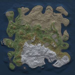 Thumbnail Rust Map: Procedural Map, Size: 4000, Seed: 265948731, 16 Monuments