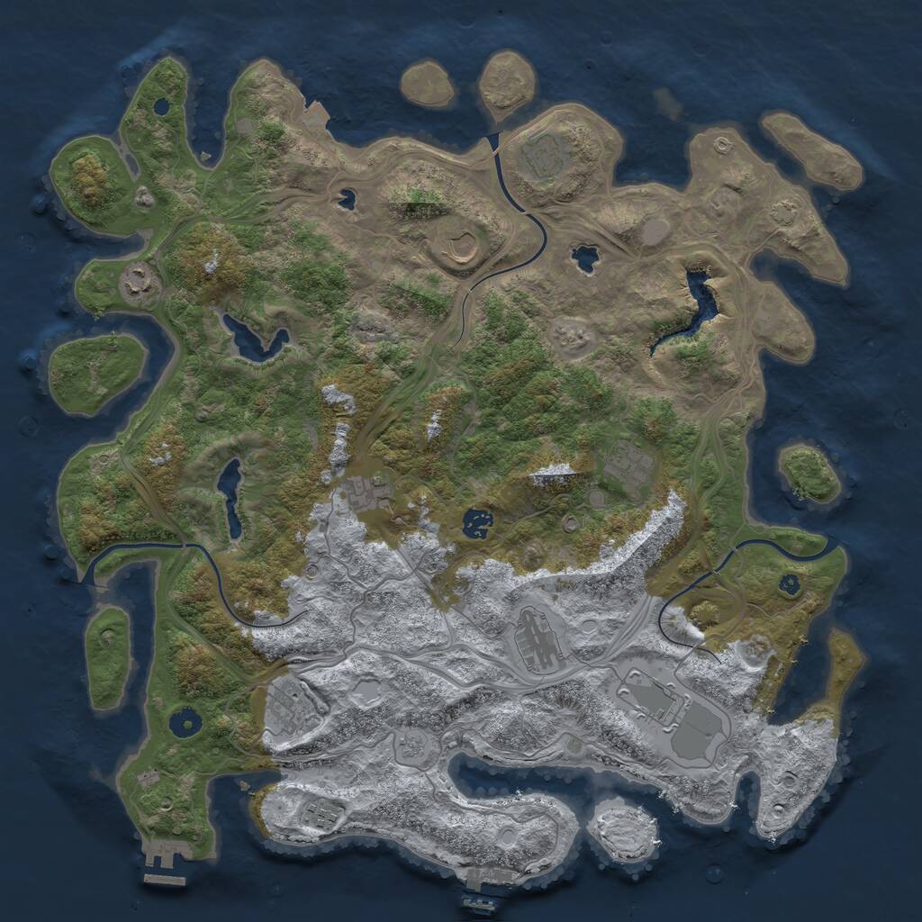 Rust Map: Procedural Map, Size: 4500, Seed: 904792893, 18 Monuments