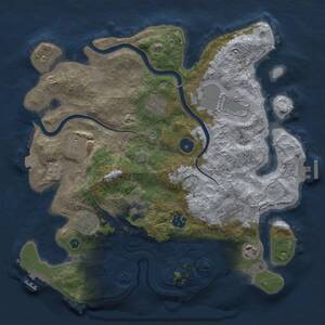 Thumbnail Rust Map: Procedural Map, Size: 3500, Seed: 1240657379, 15 Monuments