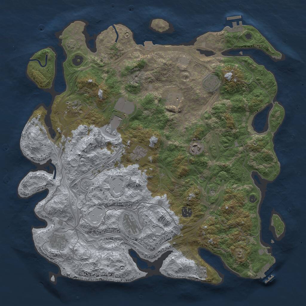 Rust Map: Procedural Map, Size: 4250, Seed: 423377, 16 Monuments