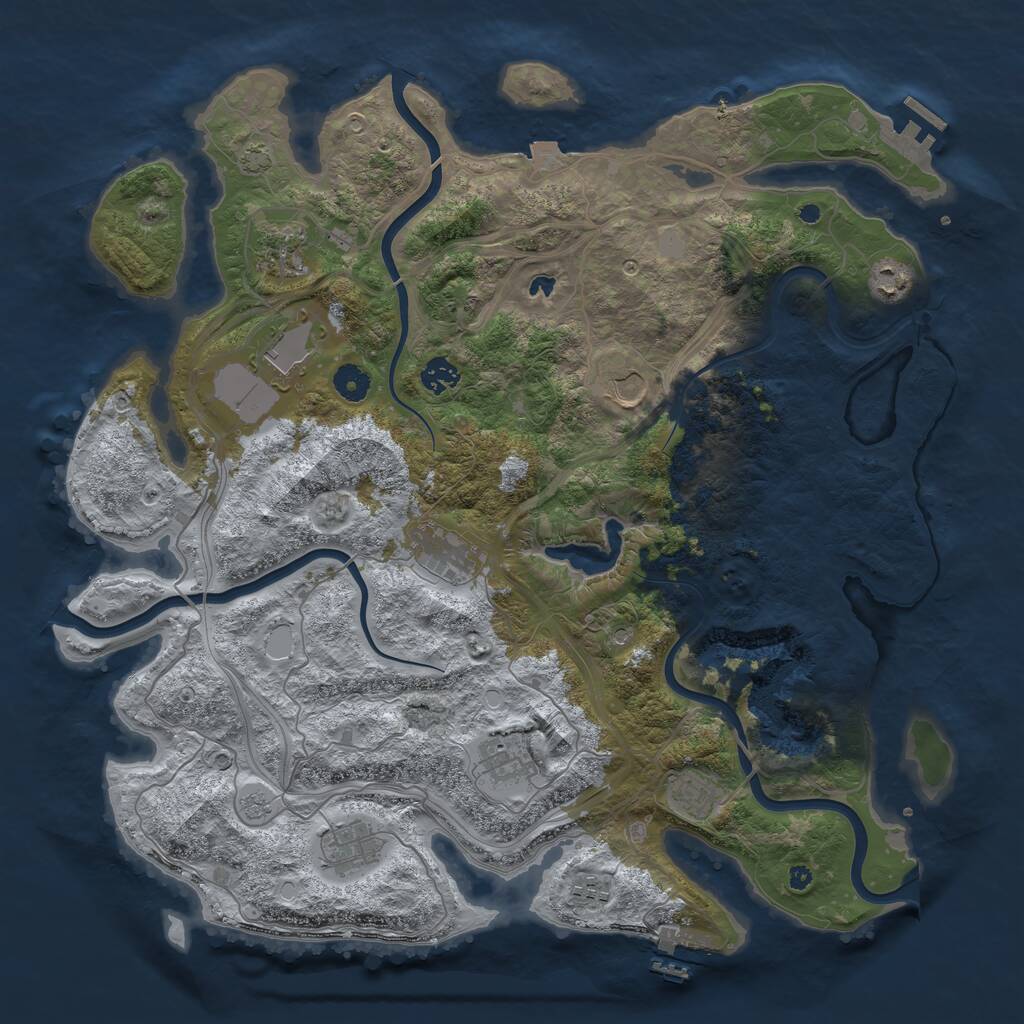 Rust Map: Procedural Map, Size: 4250, Seed: 423377, 16 Monuments