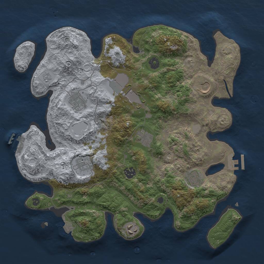 Rust Map: Procedural Map, Size: 3500, Seed: 707106809, 14 Monuments