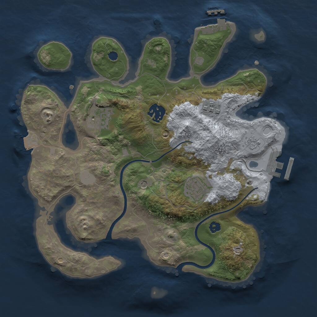 Rust Map: Procedural Map, Size: 2800, Seed: 1313964972, 9 Monuments