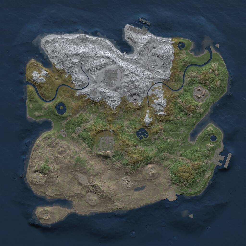 Rust Map: Procedural Map, Size: 3250, Seed: 11, 11 Monuments