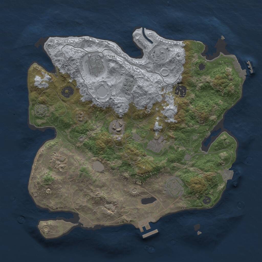 Rust Map: Procedural Map, Size: 3250, Seed: 11, 13 Monuments