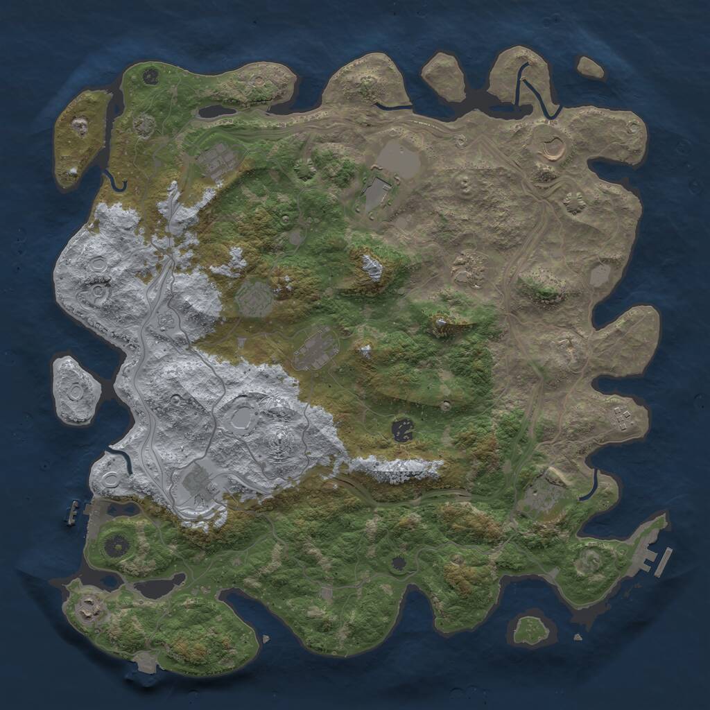 Rust Map: Procedural Map, Size: 4553, Seed: 848914777, 17 Monuments