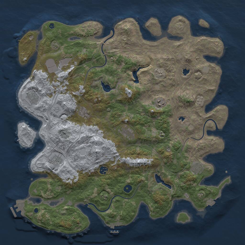 Rust Map: Procedural Map, Size: 4553, Seed: 848914777, 15 Monuments