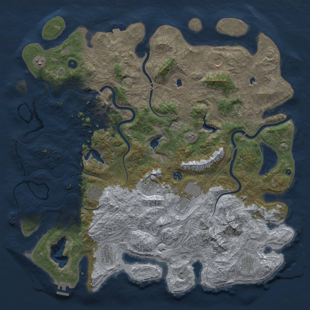 Rust Map: Procedural Map, Size: 5079, Seed: 4140648, 17 Monuments