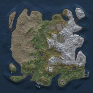 Thumbnail Rust Map: Procedural Map, Size: 3500, Seed: 607820914, 13 Monuments