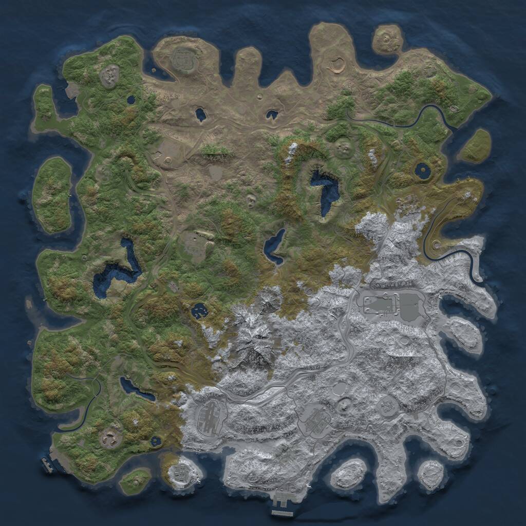 Rust Map: Procedural Map, Size: 5000, Seed: 1391642461, 17 Monuments