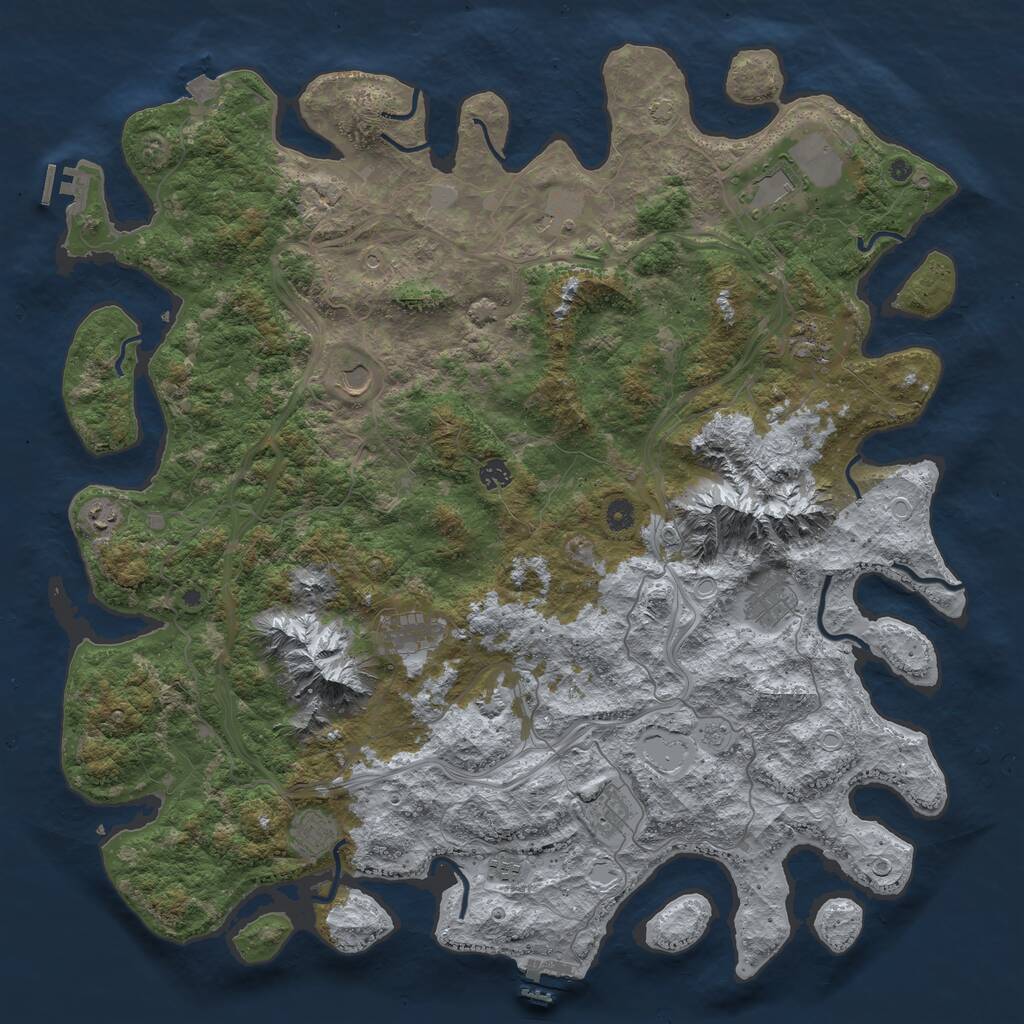 Rust Map: Procedural Map, Size: 5000, Seed: 1391642461, 17 Monuments