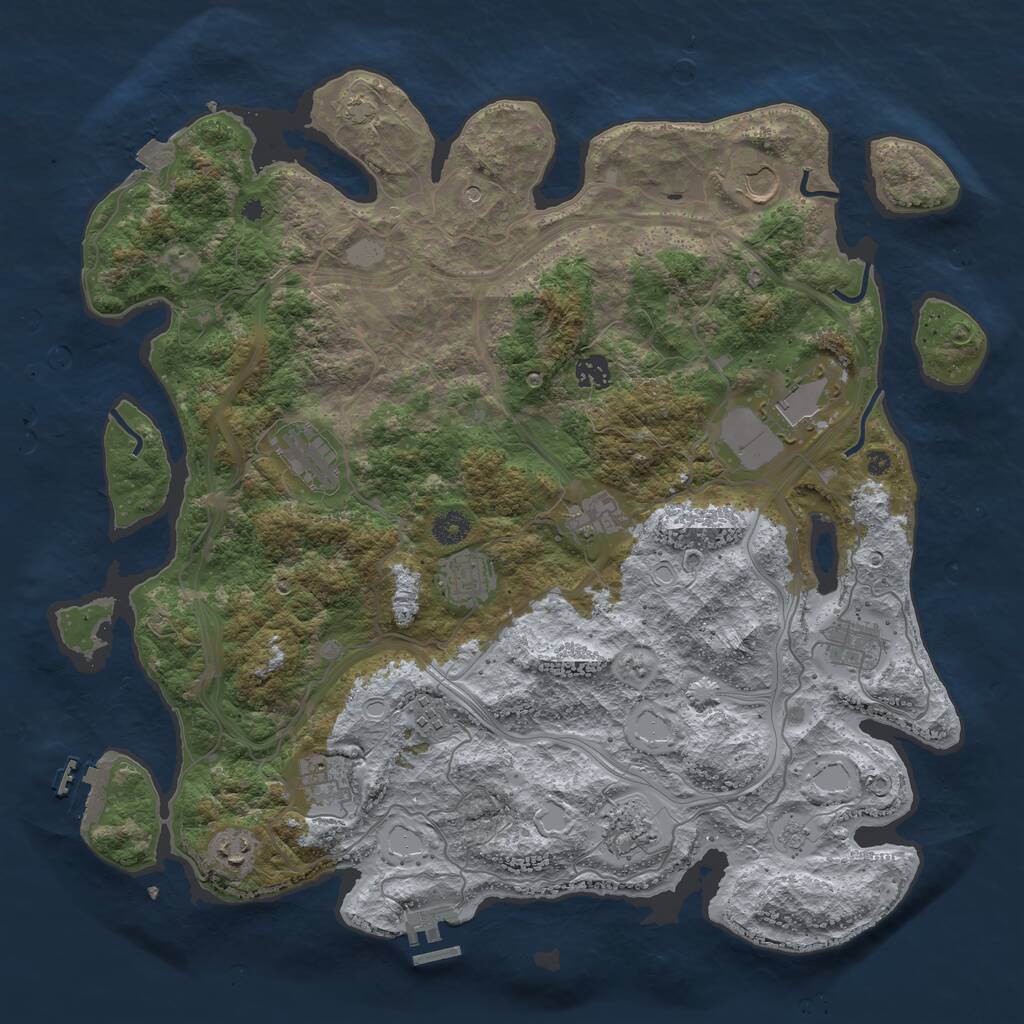 Rust Map: Procedural Map, Size: 4250, Seed: 305660056, 17 Monuments