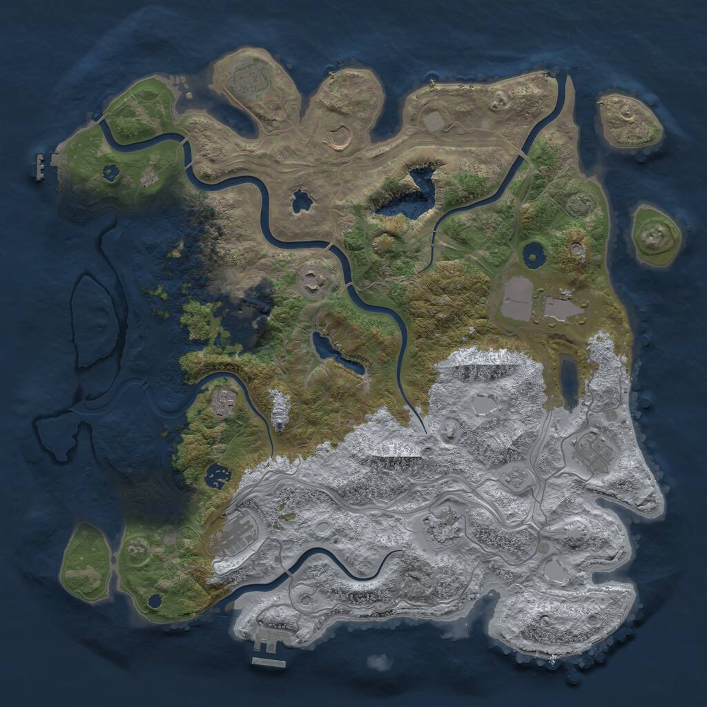 Rust Map: Procedural Map, Size: 4250, Seed: 305660056, 16 Monuments