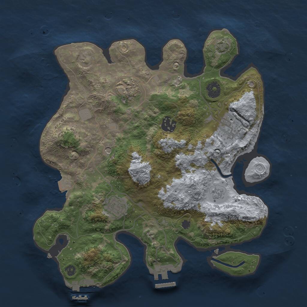 Rust Map: Procedural Map, Size: 3000, Seed: 6126, 10 Monuments