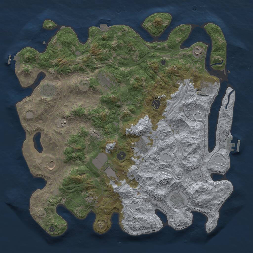 Rust Map: Procedural Map, Size: 4250, Seed: 753923472, 17 Monuments