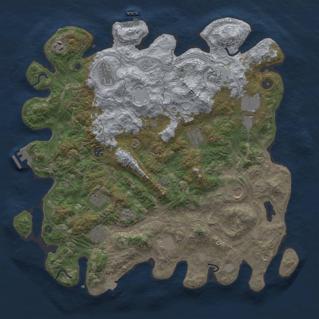 Rust Map: Procedural Map, Size: 4400, Seed: 190024, 17 Monuments