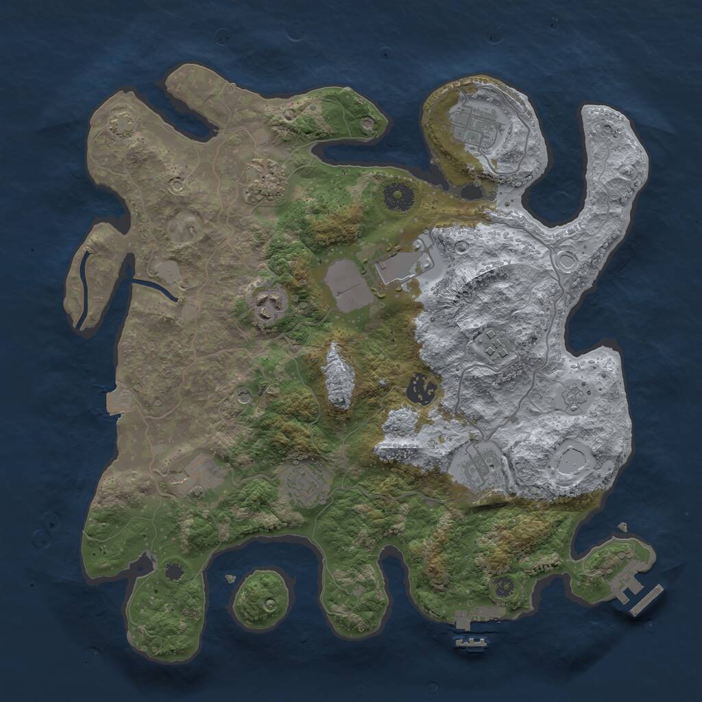 Rust Map: Procedural Map, Size: 3500, Seed: 217437975, 15 Monuments