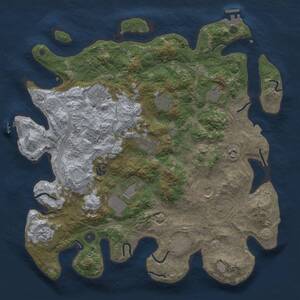 Thumbnail Rust Map: Procedural Map, Size: 4253, Seed: 645642639, 17 Monuments