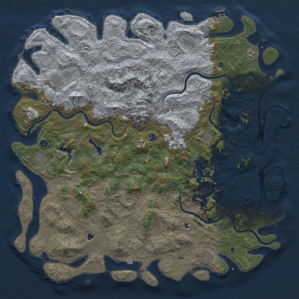 Rust Map: Procedural Map, Size: 6000, Seed: 1862191462, 17 Monuments