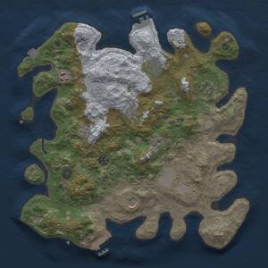 Thumbnail Rust Map: Procedural Map, Size: 3700, Seed: 928659891, 14 Monuments