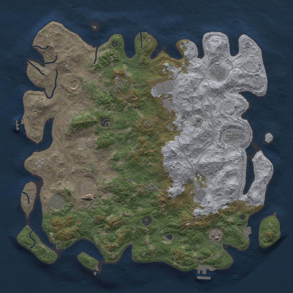 Rust Map: Procedural Map, Size: 4500, Seed: 420696969, 17 Monuments