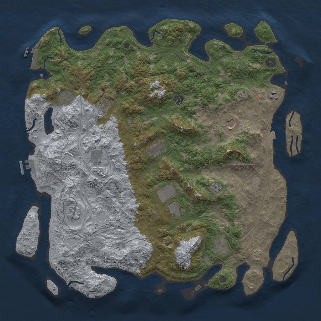 Rust Map: Procedural Map, Size: 4750, Seed: 1550371957, 17 Monuments