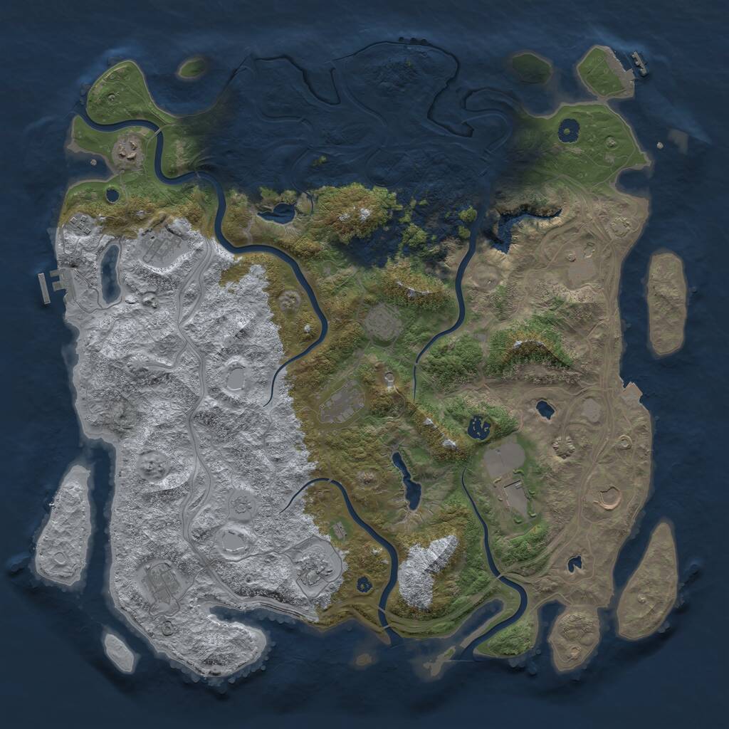 Rust Map: Procedural Map, Size: 4750, Seed: 1550371957, 17 Monuments