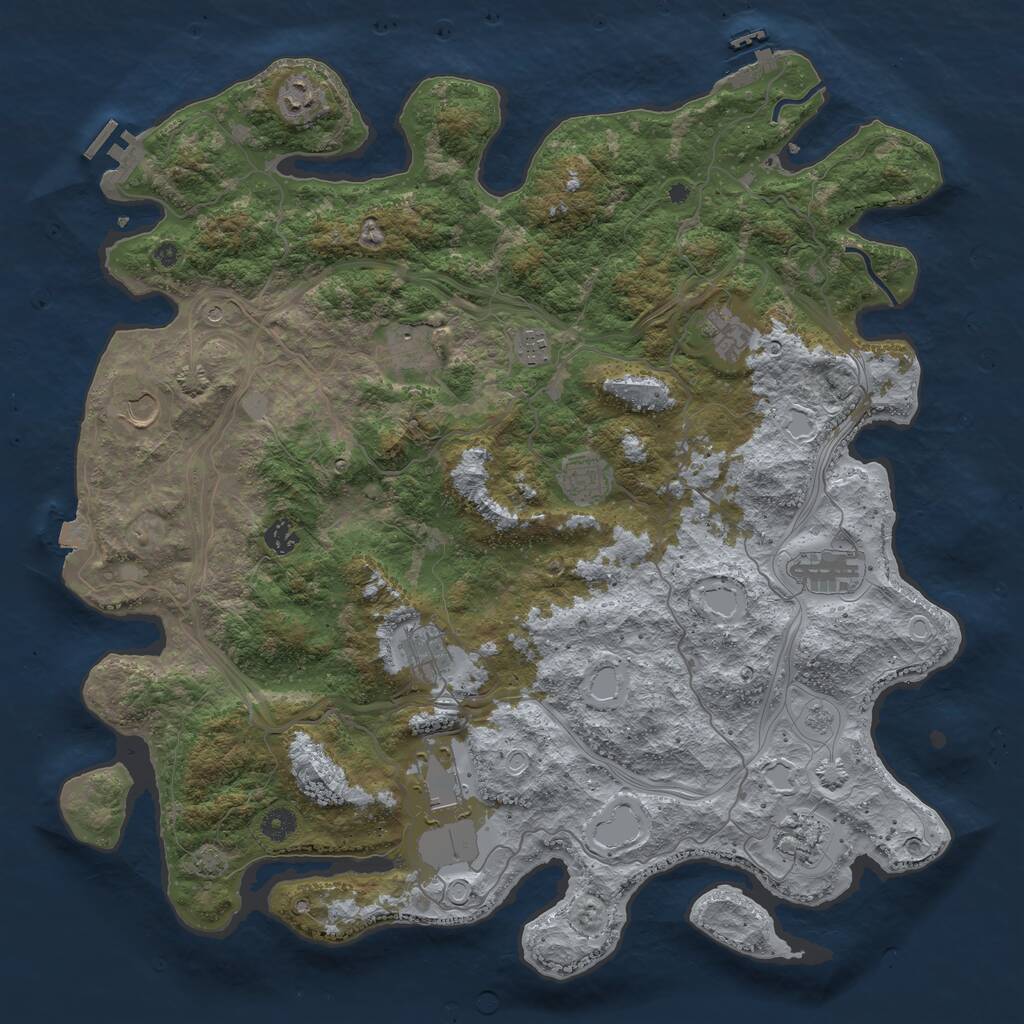 Rust Map: Procedural Map, Size: 4500, Seed: 1102021223, 17 Monuments