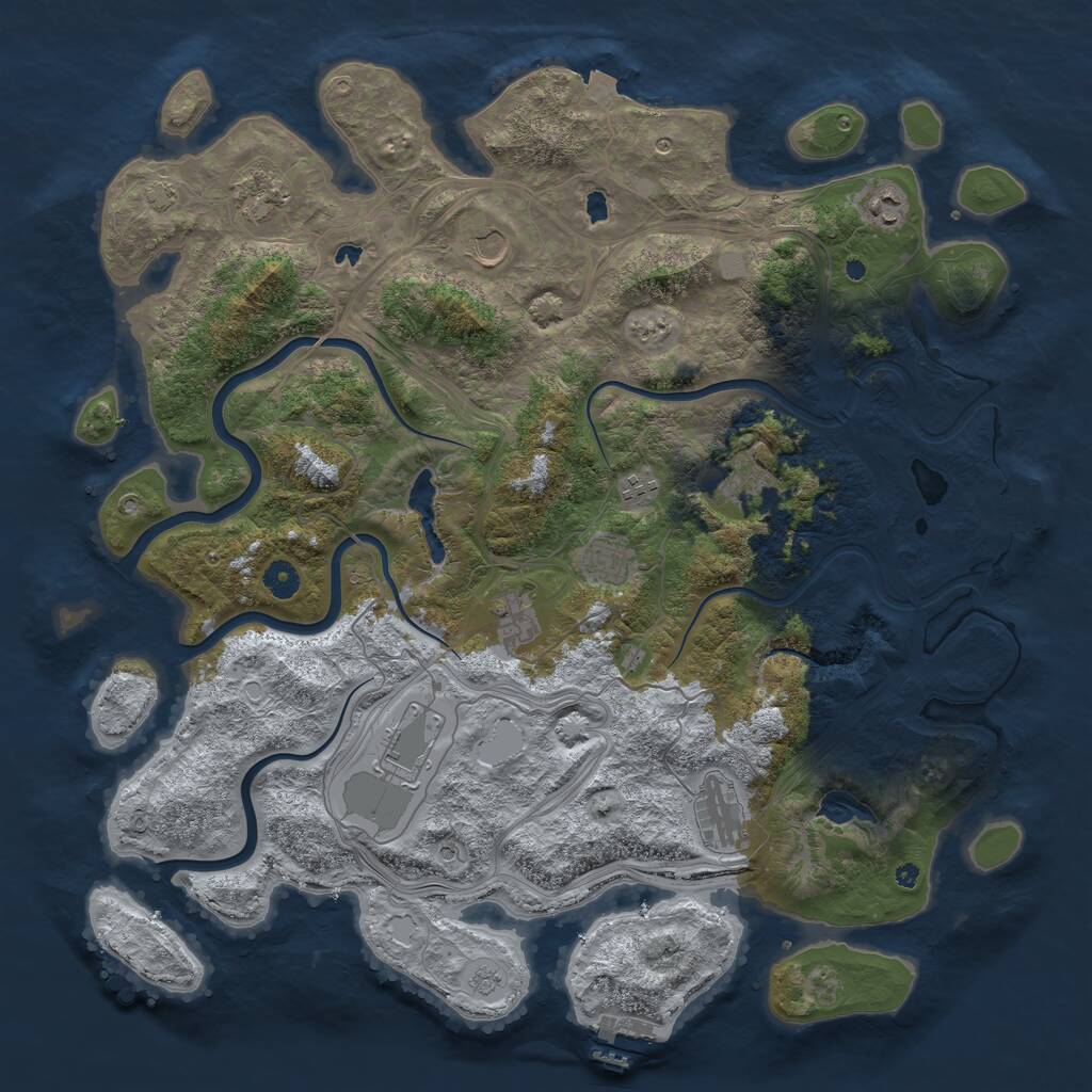 Rust Map: Procedural Map, Size: 4500, Seed: 24681012, 15 Monuments