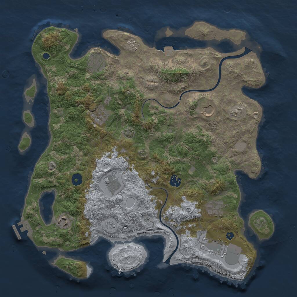 Rust Map: Procedural Map, Size: 3850, Seed: 4678521, 14 Monuments