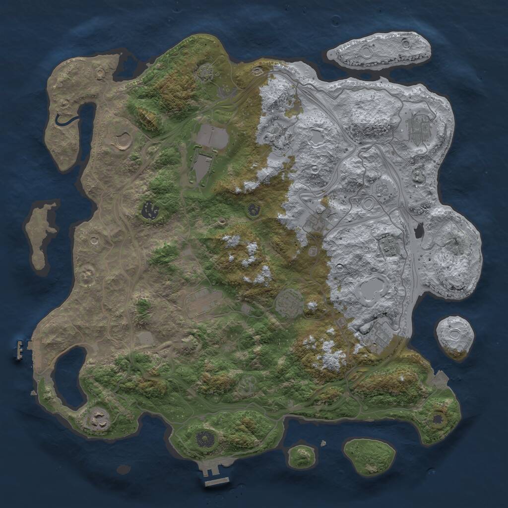 Rust Map: Procedural Map, Size: 4250, Seed: 88552244, 17 Monuments