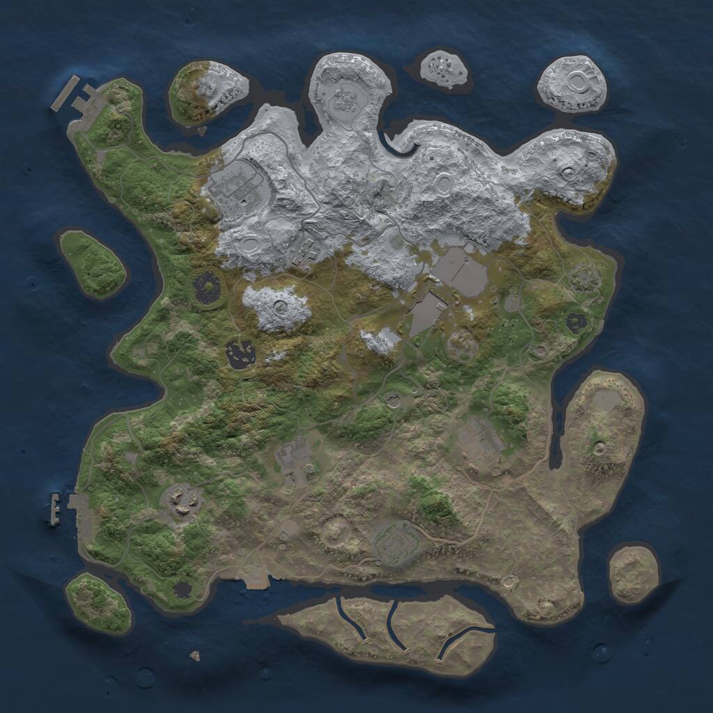 Rust Map: Procedural Map, Size: 3500, Seed: 5676443, 14 Monuments