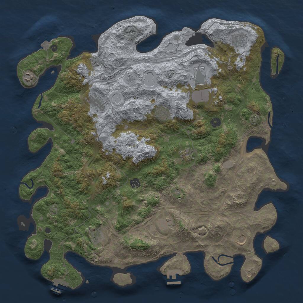 Rust Map: Procedural Map, Size: 4500, Seed: 1600614406, 17 Monuments