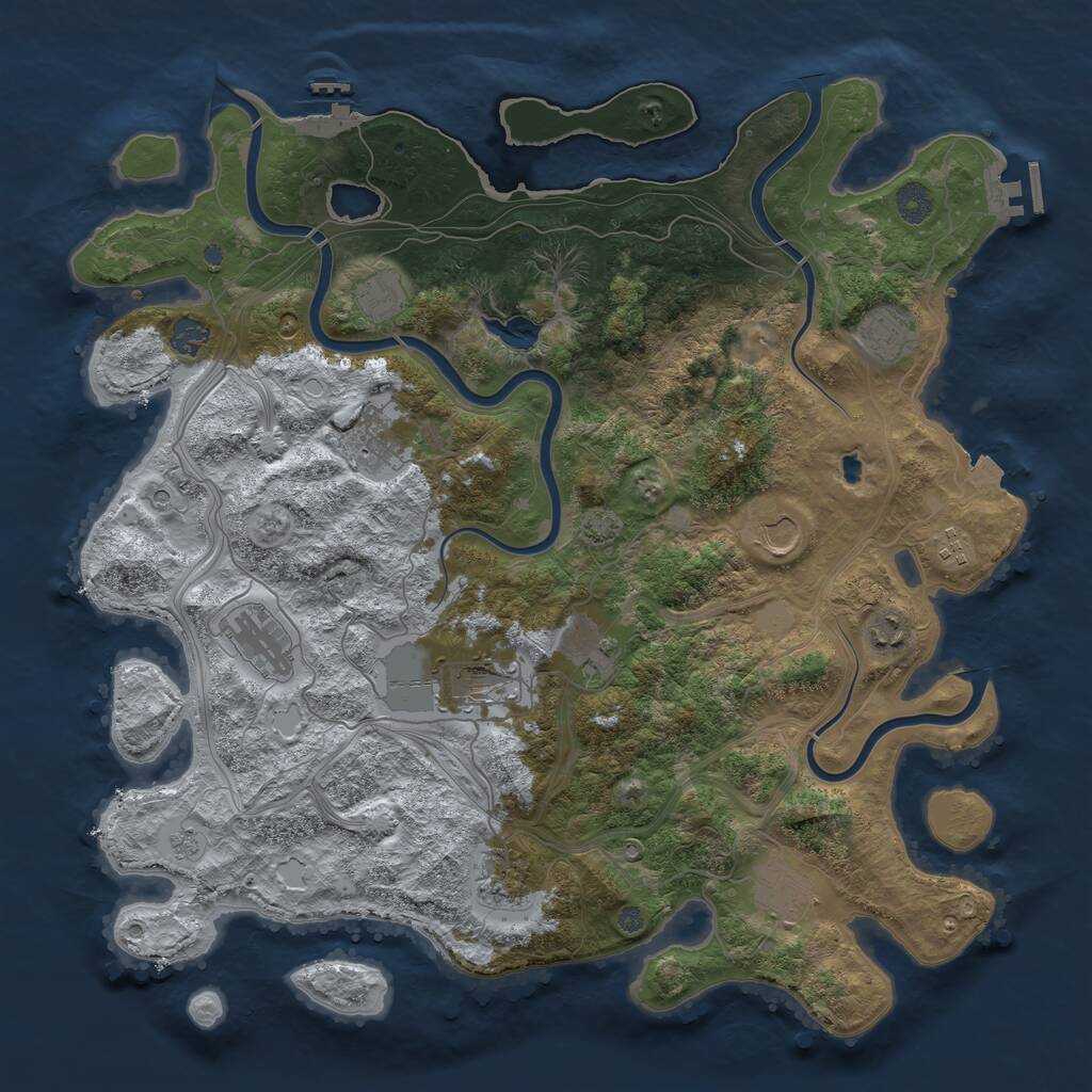 Rust Map: Procedural Map, Size: 4250, Seed: 193952318, 19 Monuments